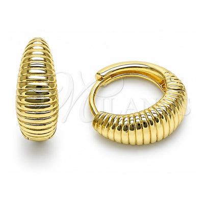 Oro Laminado Huggie Hoop, Gold Filled Style Polished, Golden Finish, 02.213.0789.16