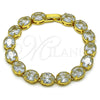 Oro Laminado Tennis Bracelet, Gold Filled Style with White Cubic Zirconia, Polished, Golden Finish, 03.424.0004.07
