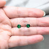 Sterling Silver Stud Earring, with Emerald Cubic Zirconia, Polished, Silver Finish, 02.392.0035 for wholesale, additional product view 3