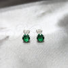 Sterling Silver Stud Earring, with Emerald Cubic Zirconia, Polished, Silver Finish, 02.392.0035 for wholesale, additional product view 4
