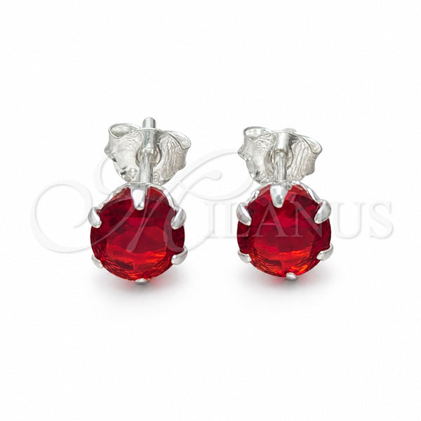 Sterling Silver Ring — Stud Earring with Ruby Cubic Zirconia Polished 02. — main product view — SKU 157863 | Plata 925 anillo — Stud Earring with Ruby Cubic Zirconia pulido 02. — SKU 157863