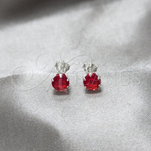 Sterling Silver Ring — Stud Earring with Ruby Cubic Zirconia Polished 02. — main product view — SKU 157863 | Plata 925 anillo — Stud Earring with Ruby Cubic Zirconia pulido 02. — SKU 157863