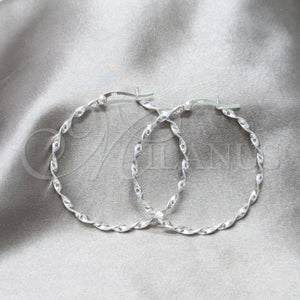 Sterling Silver Hoop Earrings — Medium Hoop Polished 02. — main product view — SKU 157869 | Plata 925 aretes de aro — Medium Hoop pulido 02. — SKU 157869