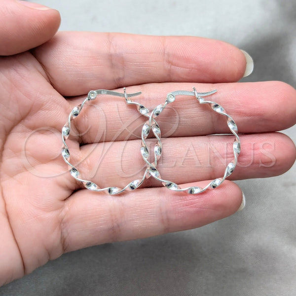Sterling Silver Hoop Earrings — Small Hoop Polished 02. — alternate product view — SKU 157870 | Plata 925 aretes de aro — aro pequeño pulido 02. — SKU 157870