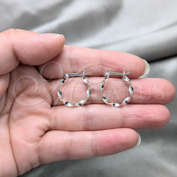 Sterling Silver Hoop Earrings — Small Hoop Polished 02. — alternate product view — SKU 157871 | Plata 925 aretes de aro — aro pequeño pulido 02. — SKU 157871