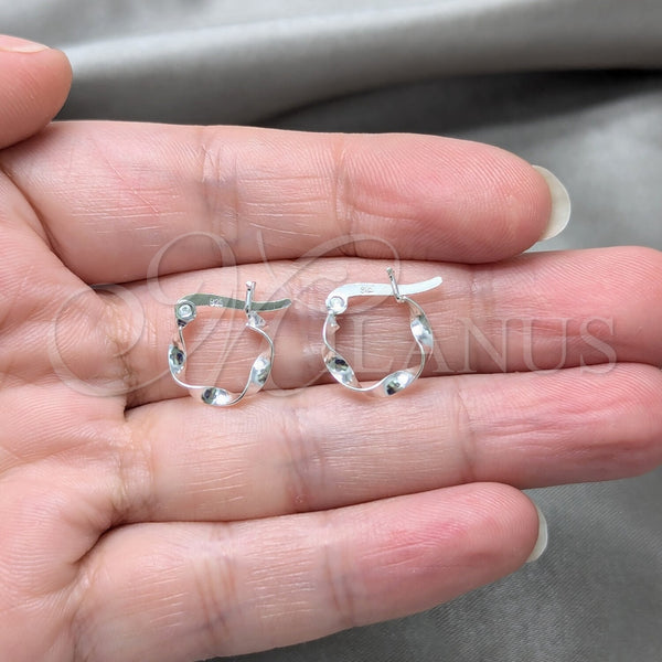 Sterling Silver Hoop Earrings — Small Hoop Polished 02. — alternate product view — SKU 157873 | Plata 925 aretes de aro — aro pequeño pulido 02. — SKU 157873