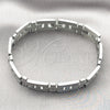 Stainless Steel Solid Bracelet, Cross Design, Polished, Steel Finish, 03.114.0229.4.09 (12 MM Thickness, 9 Inches Length)