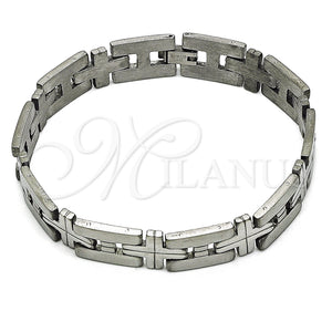 Stainless Steel Bracelet — Solid Bracelet Cross Design Polished 03. 12 MM — main product view — SKU 157878 | Acero Inoxidable brazalete — sólido Bracelet cruz diseño pulido 03. 12 MM — SKU 157878