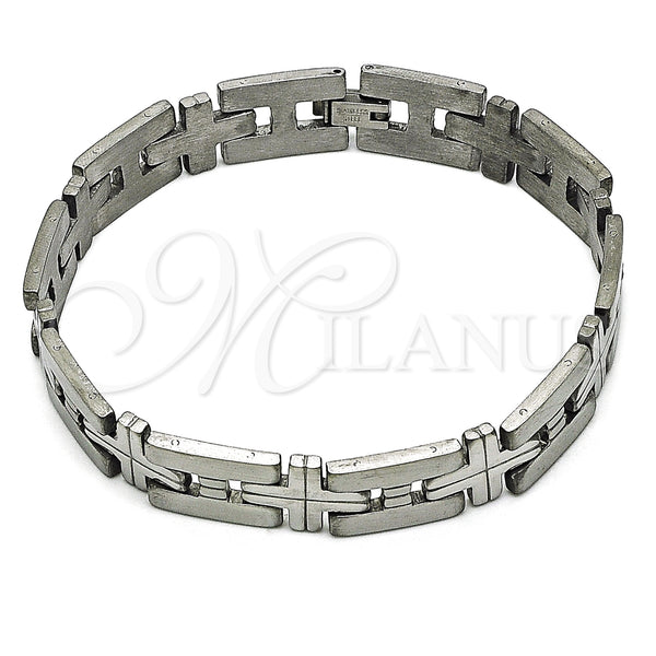 Stainless Steel Bracelet — Solid Bracelet Cross Design Polished 03. 12 MM — main product view — SKU 157878 | Acero Inoxidable brazalete — sólido Bracelet cruz diseño pulido 03. 12 MM — SKU 157878
