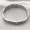 Stainless Steel Solid Bracelet, Polished, Steel Finish, 03.114.0382.5.08 (13 MM Thickness, 8 Inches Length)