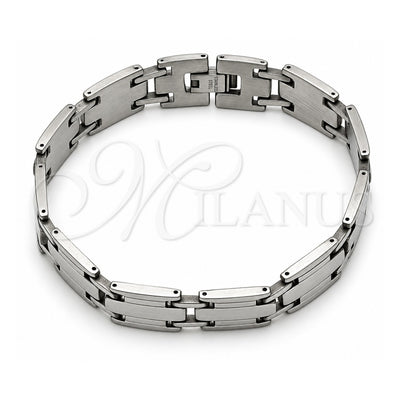 Stainless Steel Solid Bracelet, Polished, Steel Finish, 03.114.0382.5.08 (13 MM Thickness, 8 Inches Length)