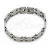 Stainless Steel Solid Bracelet, Polished, Steel Finish, 03.114.0382.5.08 (13 MM Thickness, 8 Inches Length)