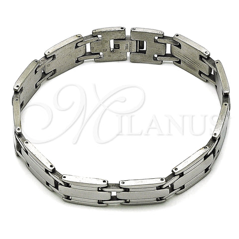 Stainless Steel Solid Bracelet, Polished, Steel Finish, 03.114.0382.5.08 (13 MM Thickness, 8 Inches Length)