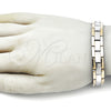 Stainless Steel Solid Bracelet, Polished, Two Tone, 03.114.0225.4.08 (12 MM Thickness, 8 Inches Length)