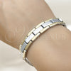 Stainless Steel Solid Bracelet, Polished, Two Tone, 03.114.0225.4.08 (12 MM Thickness, 8 Inches Length)