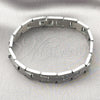Stainless Steel Solid Bracelet, Polished, Steel Finish, 03.114.0225.5.08 (12 MM Thickness, 8 Inches Length)