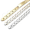 Stainless Steel Solid Bracelet, Polished, Steel Finish, 03.114.0225.5.08 (12 MM Thickness, 8 Inches Length)