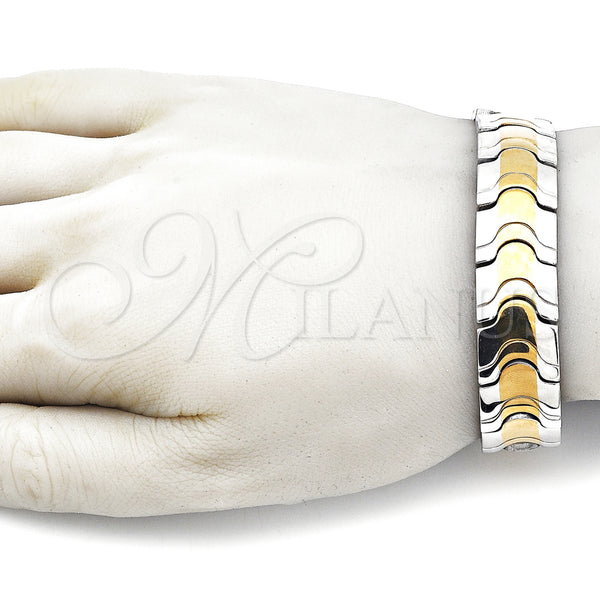 Stainless Steel Bracelet — Solid Bracelet Polished Two Tone 03. 16 MM — alternate product view — SKU 157883 | Acero Inoxidable brazalete — sólido Bracelet pulido Two Tone 03. 16 MM — SKU 157883