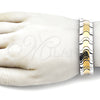 Stainless Steel Solid Bracelet, Polished, Two Tone, 03.114.0221.4.09 (16 MM Thickness, 9 Inches Length)
