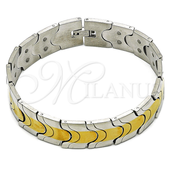 Stainless Steel Bracelet — Solid Bracelet Polished Two Tone 03. 16 MM — main product view — SKU 157883 | Acero Inoxidable brazalete — sólido Bracelet pulido Two Tone 03. 16 MM — SKU 157883