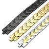 Stainless Steel Solid Bracelet, Polished, Two Tone, 03.114.0221.4.09 (16 MM Thickness, 9 Inches Length)