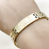 Stainless Steel Solid Bracelet, Polished, Golden Finish, 03.114.0218.4.09 (14 MM Thickness, 9 Inches Length)