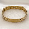 Stainless Steel Solid Bracelet, Polished, Golden Finish, 03.114.0218.4.09 (14 MM Thickness, 9 Inches Length)