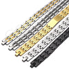 Stainless Steel Solid Bracelet, Polished, Golden Finish, 03.114.0218.4.09 (14 MM Thickness, 9 Inches Length)
