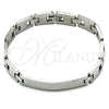 Stainless Steel Solid Bracelet, Polished, Steel Finish, 03.114.0365.1.09 (12 MM Thickness, 9 Inches Length)