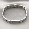 Stainless Steel Solid Bracelet, Polished, Steel Finish, 03.114.0345.1.08 (12 MM Thickness, 8 Inches Length)