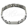 Stainless Steel Solid Bracelet, Polished, Steel Finish, 03.114.0345.1.08 (12 MM Thickness, 8 Inches Length)