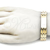 Stainless Steel Solid Bracelet, Polished, Golden Finish, 03.114.0274.4.09 (14 MM Thickness, 9 Inches Length)