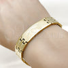 Stainless Steel Solid Bracelet, Polished, Golden Finish, 03.114.0274.4.09 (14 MM Thickness, 9 Inches Length)