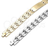 Stainless Steel Solid Bracelet, Polished, Golden Finish, 03.114.0274.4.09 (14 MM Thickness, 9 Inches Length)