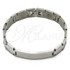 Stainless Steel Solid Bracelet, Polished, Steel Finish, 03.114.0247.2.08 (12 MM Thickness, 9 Inches Length)