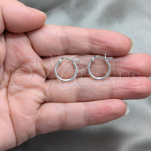 Sterling Silver Hoop Earrings — Small Hoop Polished 02. — alternate product view — SKU 157893 | Plata 925 aretes de aro — aro pequeño pulido 02. — SKU 157893