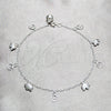 Sterling Silver Charm Anklet , Elephant Design, Polished, Silver Finish, 03.409.0049.10 (02 MM Thickness, 10 Inches Length)