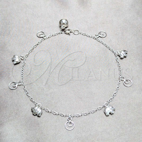 Sterling Silver Anklet — Charm Anklet Elephant Design Polished 03. 02 MM — main product view — SKU 157908 | Plata 925 tobillera — Charm Anklet Elephant diseño pulido 03. 02 MM — SKU 157908