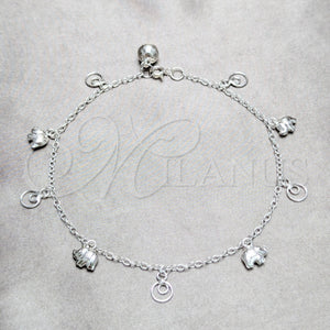 Sterling Silver Anklet — Charm Anklet Elephant Design Polished 03. 02 MM — main product view — SKU 157908 | Plata 925 tobillera — Charm Anklet Elephant diseño pulido 03. 02 MM — SKU 157908