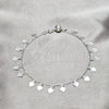 Sterling Silver Charm Anklet , Heart Design, Polished, Silver Finish, 03.409.0051.10 (02 MM Thickness, 10 Inches Length)