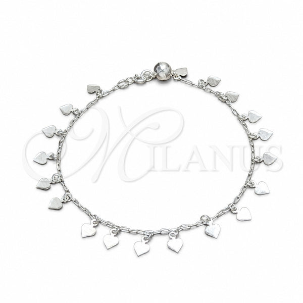 Sterling Silver Anklet — Charm Anklet Heart Design Polished 03. 02 MM — main product view — SKU 157910 | Plata 925 tobillera — Charm Anklet corazón diseño pulido 03. 02 MM — SKU 157910