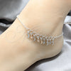 Sterling Silver Charm Anklet , Star and Moon Design, Polished, Silver Finish, 03.409.0055.10 (01 MM Thickness, 10 Inches Length)