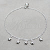 Sterling Silver Charm Anklet , Star Design, Polished, Silver Finish, 03.409.0056.10 (01 MM Thickness, 10 Inches Length)