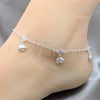 Sterling Silver Charm Anklet , Elephant Design, Polished, Silver Finish, 03.409.0057.10 (01 MM Thickness, 10 Inches Length)