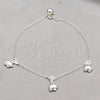 Sterling Silver Charm Anklet , Elephant Design, Polished, Silver Finish, 03.409.0057.10 (01 MM Thickness, 10 Inches Length)