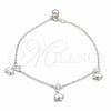 Sterling Silver Charm Anklet , Elephant Design, Polished, Silver Finish, 03.409.0057.10 (01 MM Thickness, 10 Inches Length)