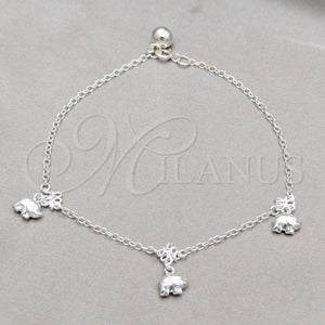 Sterling Silver Anklet — Charm Anklet Elephant Design Polished 03. 01 MM — main product view — SKU 157916 | Plata 925 tobillera — Charm Anklet Elephant diseño pulido 03. 01 MM — SKU 157916