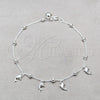 Sterling Silver Charm Anklet , Dolphin and Ball Design, Polished, Silver Finish, 03.409.0060.10 (01 MM Thickness, 10 Inches Length)