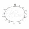 Sterling Silver Charm Anklet , Elephant Design, Polished, Silver Finish, 03.409.0062.10 (01 MM Thickness, 10 Inches Length)
