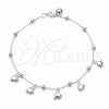 Sterling Silver Charm Anklet , Elephant and Ball Design, Polished, Silver Finish, 03.409.0063.10 (01 MM Thickness, 10 Inches Length)
